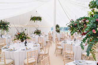 Limewash Chivari Chairs and 5ft 6 Round Tables